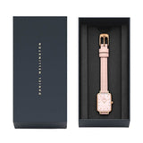 Daniel Wellington Quadro Pressed Mother of Pearl Pink Dial Pink Leather Strap Watch For Women - DW00100508 Authentic Buy Shop Now