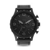 Fossil Nate Chronograph Black Dial Black Leather Strap Watch for Men - JR1354 Authentic Buy Shop Now