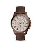 Fossil Grant Chronograph White Dial Brown Leather Strap Watch for Men - FS5344 Authentic Buy Shop Now