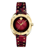 Versace Shadov Quartz Red Dial Red Leather Strap Watch for Women - VEBM00918 Authentic Buy Shop Now