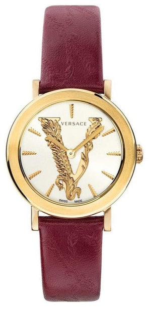 Versace Virtus White Dial Red Leather Strap Watch for Women - VEHC00219 Authentic Buy Shop Now