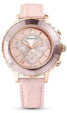 Swarovski Octea Lux Chrono Pink Dial Pink Leather Strap Watch for Women - 5452501 Authentic Buy Shop Now