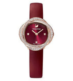 Swarovski Crystal Flower Red Dial Red Leather Strap Watch for Women - 5552780 Authentic Buy Shop Now