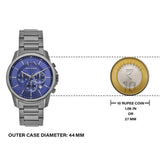 Armani Exchange Banks Chronograph Blue Dial Grey Steel Strap Watch For Men - AX1731 Authentic Buy Shop Now