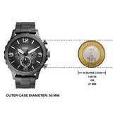 Fossil Nate Chronograph Gunmetal Dial Grey Steel Strap Watch for Men - JR1437 Authentic Buy Shop Now