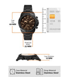 Fossil Bronson Chronograph Black Dial Black Steel Strap Watch for Men - FS5851 Authentic Buy Shop Now