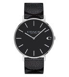 Coach Charles Black Dial Black Leather Strap Watch for Men - 14602157 Authentic Buy Shop Now
