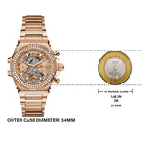 Guess Fusion Chronograph Rose Gold Dial Rose Gold Steel Strap Watch for Women - GW0552L3 Authentic Buy Shop Now