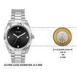 Guess Connoisseur Analog Black Dial Silver Steel Strap Watch For Men - GW0542G1 Authentic Buy Shop Now