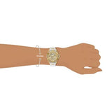 Guess Queen Quartz Gold Dial White Silicone Strap Watch For Women - GW0536L2 Authentic Buy Shop Now