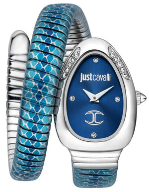 Just Cavalli Cosenza Blue Dial Two Tone Steel Strap Watch for Women - JC1L251M0015 Authentic Buy Shop Now