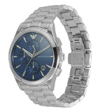 Emporio Armani Chronograph Blue Dial Silver Steel Strap Watch For Men - AR11528 Authentic Buy Shop Now
