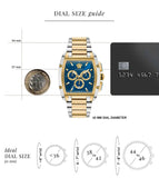 Versace Dominus Chronograph Blue Dial Two Tone Steel Strap Watch For Men - VE6H00723 Authentic Buy Shop Now