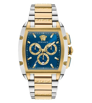 Versace Dominus Chronograph Blue Dial Two Tone Steel Strap Watch For Men - VE6H00723 Authentic Buy Shop Now