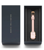 Daniel Wellington Quadro Pressed Mother of Pearl Pink Dial Pink Leather Strap Watch For Women - DW00100508 Authentic Buy Shop Now