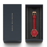 Daniel Wellington Petite Red Dial Red Leather Strap Watch For Women - DW00100405 Authentic Buy Shop Now