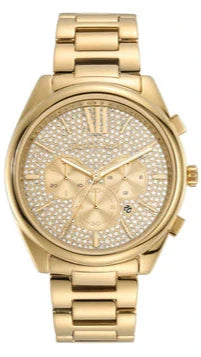 Michael Kors Janelle Chronograph Gold Dial Gold Steel Strap Watch For Men - MK8995 Authentic Buy Shop Now