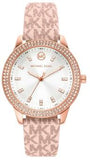 Michael Kors Tibby Silver Dial Pink Leather Strap Watch for Women - MK1050 Authentic Buy Shop Now