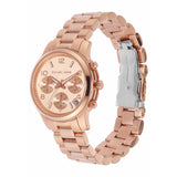 Michael Kors Runway Chronograph Rose Gold Dial Rose Gold Steel Strap Watch For Women - MK7327 Authentic Buy Shop Now