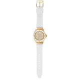 Michael Kors Everest Analog Gold Dial White Silicone Strap Watch For Women - MK7357 Authentic Buy Shop Now