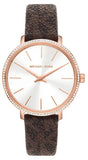 Michael Kors Pyper Quartz Silver Dial Brown Leather Strap Watch for Women - MK1036 Authentic Buy Shop Now