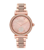 Michael Kors Abbey Three-Hand Analog Crystals Rose Gold Dial Rose Gold Steel Strap Watch for Women - MK4617 Authentic Buy Shop Now