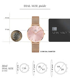 Daniel Wellington Petite Melrose Pink Dial Rose Gold Mesh Strap Watch For Women - DW00100367 Authentic Buy Shop Now