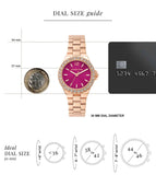 Michael Kors Lennox Analog Pink Dial Rose Gold Steel Strap Watch For Women - MK7396 Authentic Buy Shop Now