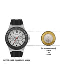 Guess Force Analog Quartz White Dial Black Rubber Strap Watch For Men - W0674G3 Authentic Buy Shop Now