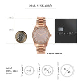 Michael Kors Lexington Three Hand Mother of Pearl Pink Dial Rose Gold Steel Strap Watch For Women - MK7444 Authentic Buy Shop Now