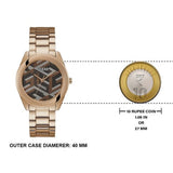 Guess Cubed Analog Black Dial Rose Gold Steel Strap Watch For Women - GW0607L3 Authentic Buy Shop Now