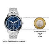 Fossil Neutra Chronograph Blue Dial Silver Steel Strap Watch for Men - FS6025 Authentic Buy Shop Now