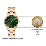 Daniel Wellington Iconic Link Emerald Green Dial Rose Gold Steel Strap Watch For Women - DW00100419 Authentic Buy Shop Now