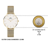 Daniel Wellington Classic Petite White Dial Gold Mesh Bracelet Watch For Women - DW00100348 Authentic Buy Shop Now