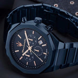 Maserati Stile Chronograph Blue Dial Blue Steel Strap Watch For Men - R8873642008 Authentic Buy Shop Now