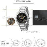 Maserati Stile Chronograph Black Dial Silver Steel Strap Watch For Men - R8873642010 Authentic Buy Shop Now