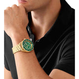 Michael Kors Maritime Analog Green Dial Gold Steel Strap Watch for Men - MK9162 Authentic Buy Shop Now