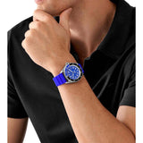 Michael Kors Maritime Three-Hand Analog Blue Dial Blue Silicone Strap Watch for Men - MK9156 Authentic Buy Shop Now