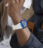 Guess Phoenix Analog Blue Dial White Silicone Strap Watch For Men - GE0499G6 Authentic Buy Shop Now