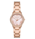 Michael Kors Sage Three-Hand Crystals Mother of Pearl Dial Rose Gold Steel Strap Watch for Women - MK4823 Authentic Buy Shop Now
