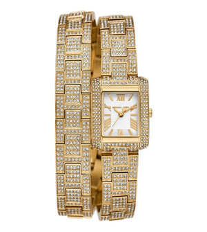 Michael Kors Emery Analog Crystals White Dial Gold Steel Strap Watch for Women - MK4835 Authentic Buy Shop Now
