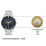 Movado Heritage Calendoplan Chronograph Blue Dial Two Tone Steel Strap Watch For Men - 3650126 Authentic Buy Shop Now