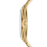 Michael Kors Slim Runway Blue Mother of Pearl Dial Gold Steel Strap Watch for Women - MK3492 Authentic Buy Shop Now