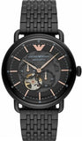 Emporio Armani Automatic Multifunction Black Dial Black Mesh Bracelet Watch For Men - AR60025 Authentic Buy Shop Now