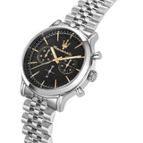 Maserati Epoca Chronograph Black Dial Silver Steel Strap Watch For Men - R8873618017 Authentic Buy Shop Now