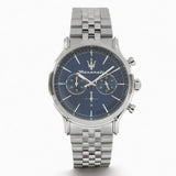 Maserati Epoca Chronograph Blue Dial Silver Steel Strap Watch For Men - R8873618024 Authentic Buy Shop Now