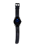 Movado Bold Metallic Blue Dial Black Leather Strap Watch for Men - 3600137 Authentic Buy Shop Now
