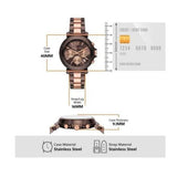 Michael Kors Maren Chronograph Brown Dial Two Tone Steel Strap Watch for Women - MK7496 Authentic Buy Shop Now