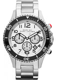 Marc Jacobs Rock Chronograph White Dial Silver Steel Strap Watch for Men - MBM5027 Authentic Buy Shop Now