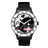 Marc Jacobs White & Black Dial Black Leather Strap Watch for Women - MBM1148 Authentic Buy Shop Now